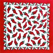 Tossed Chili Peppers Bandanas - Dozen Packed 22x22