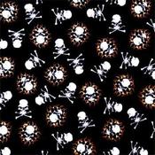 Flaming Skulls with Skull and Crossbones Bandanas