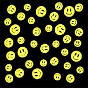 Smiley Faces on Black Bandanas - Dozen Packed 22x2