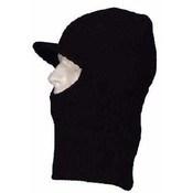 Black Open Face Ski Mask with Brim - Dozen Packed