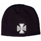 Biker Bitch Maltese Cross Embroidered Black Beanie