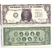 Hillary Zero Dollar Bill
