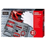 31 Piece - Emergency Roadside Kit In Case