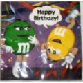 16 Count  M &amp; M Luncheon Birthday Napkins