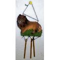 BEAUTIFUL POLYRESIN LION WINDCHIME 7"