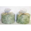 Marble Oval Blue Pillar Candle