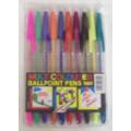 10 Multicolored Ball Point Pens