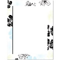 Black, Lime, Blue Flowers Letterhead