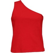 Red One Shoulder Tee Top