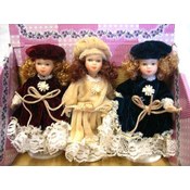 6" Porcelain Dolls w/ Display