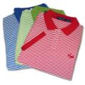 Ladies Striped Pique Polo Shirt