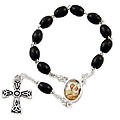 Wooden Chaplet Bracelet Rosary - Black