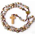 Wood Rosary Saints Icons Beads Catholic Cross