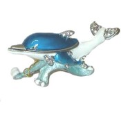 Bejeweled Pewter Dolphin Trinket Box