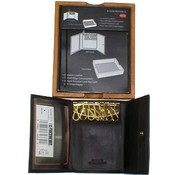Rolf's Brown Leather Keycase W/Wood Valet Box