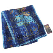 Laurel Burch Scarves-Indigo Cats