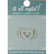 Genuine Rhinestone Buckle 30mm Heart-Silver