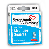 Permanent Half-Size Mounting Squares 500/Pkg-Clear