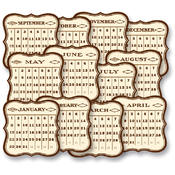  Calendar Cards Die-Cut Heavyweight Stoc...
