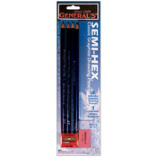 Semi-Hex Drawing Pencils 4/Pkg-HB, 2B, 4B, & 6B