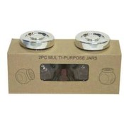 Spice Jar 2Pc Silver Lid