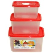 3Pack Plastic, Rectangle Container With Top Vent