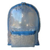 Clear PVC Backpack With Blue Trim