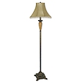 Floor Lamp with Beaded Shade - Antique Gold