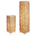 Rectangle Rattan Lamp Set - Table Lamp + Floor Lam