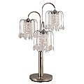 Antique Brass Table Lamp w/Crystal-Like Shades
