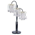 Black Finish Table Lamp with Crystal-Like Shades