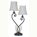 32" Metal 2 lights Table Lamp - Antique Bronze