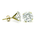 14KT Gold Round Cz Earrings 7MM