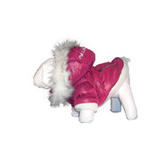 Pink Metallic Fashion Parka W/Hood- XS Dog