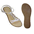 Ladies Adjustable Ankle Strap Sandal-White