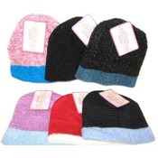 Chenille Feather Yarn Ladies Beanie