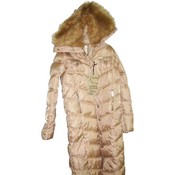 Long Quilted Junior Coats With Furry Hood