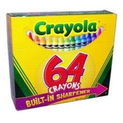 Crayola 64 Count Crayons With Built-In Sharpener