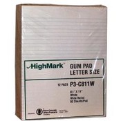HighMark Letter Size Wide Ruled White Gum Pads