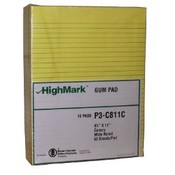 HighMark Letter Size Wide Ruled Canary Gum Pads