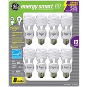 GE 8 Pack Energy Smart 60 CFL 13 Watt Bulbs