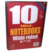 Norcom 10 Pack 1 Subject Wide Ruled Notebooks