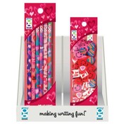 Valentine Pencil and Erasers Shelf Display