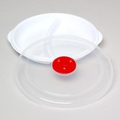 2 Compartment  Plate With Lid and Steam Valve