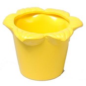 Yellow Round Ceramic Flower Pot 4 In.