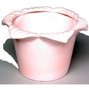 Round Pink Ceramic Flower Pot 6In.
