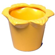 Yellow Round Ceramic Flower Pot 6 In.