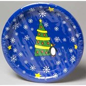 7" Paper Plates - Christmas Penguin
