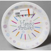 9" Paper Plates - Birthday Candle Design