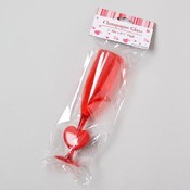 Red Champagne Flute With Heart Stem